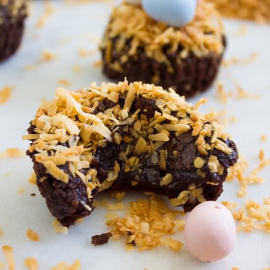 Coconut Chocolate Fudge Brownies - Recipe photo by two.purple.figs