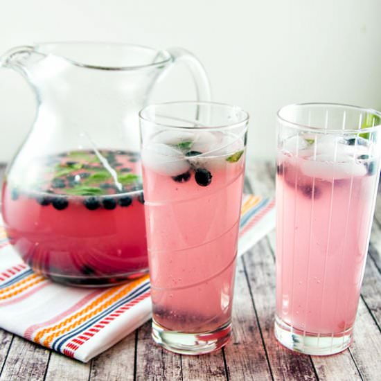 Blueberry Basil (Bourbon) Lemonade - Recipe photo by bunsenburnerbakery