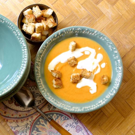 Gingered Carrot Soup - Recipe photo by the good eats co