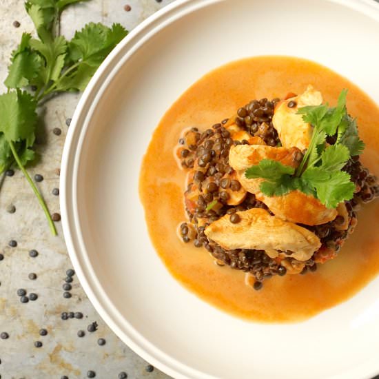 Chicken & Beluga Lentils in Gravy - Recipe photo by Narins World of Taste