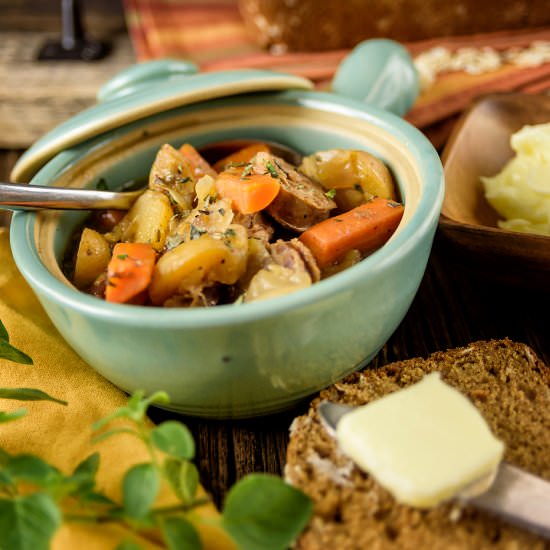Bangers & Mash Irish Stew - Recipe photo by That Darn Carrot