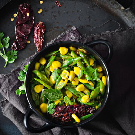 Makai Beans Bhujiya - Recipe photo by cubesnjuliennes