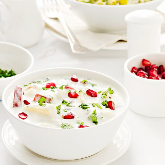 Minty Fruit Raita - Recipe photo by cubesnjuliennes