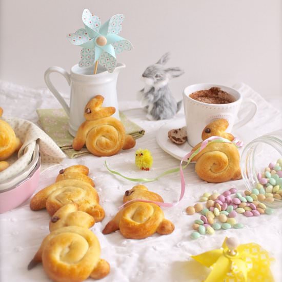 Easter Bunny Brioches (vegan) - Recipe photo by CookALifebyMaeva