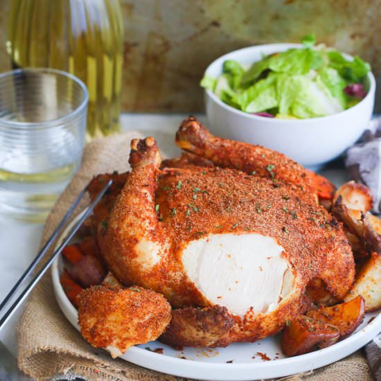 Whole Roast Chicken & Vegetables - Recipe photo by Immaculatebites