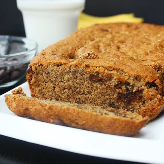 GF Vegan Chocolate Banana Bread - Recipe photo by MokshaFood