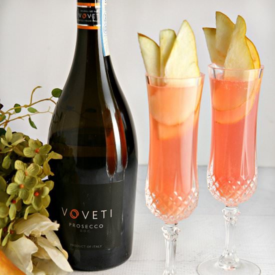 Cranberry Pear Prosecco Cocktail - Recipe photo by DishofDailyLife