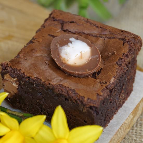 Creme Egg Brownies - Recipe photo by BakedByH