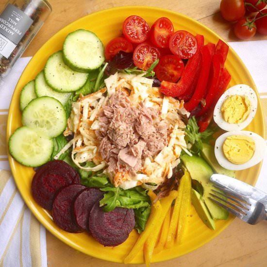 Fresh Tuna Coleslaw Protein Salad - Recipe photo by perchancetocook.com