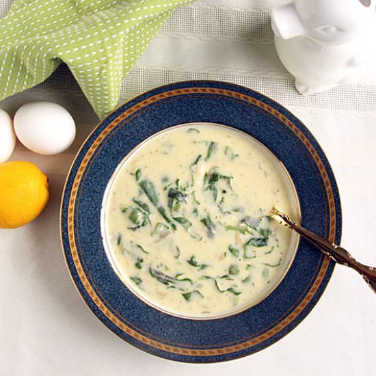 Egg Lemon Soup with Spinach - Recipe photo by iwilkerson