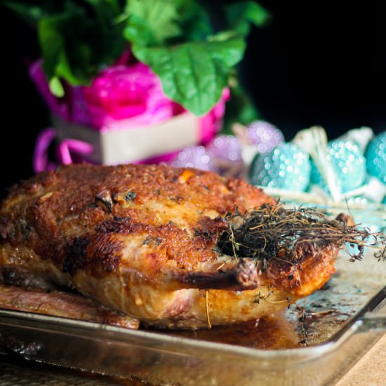 Nectarine Thyme Roast Duck - Recipe photo by The Primal Desire