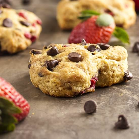 Strawberry Chocolate Scones - Recipe photo by justalittlebitofbacon