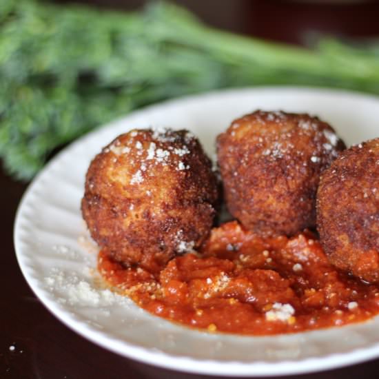 Arancini with Marinara and Broccoli - Recipe photo by CptFussybuckets