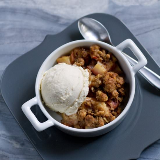 Gingersnap-Walnut Pear Crisp - Recipe photo by SaltandWind