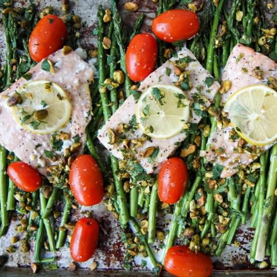 Sheet Pan Salmon & Asparagus - Recipe photo by momadvice
