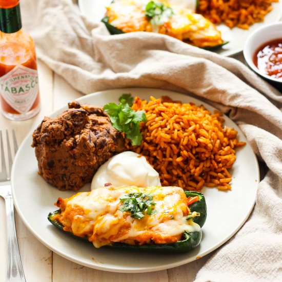 Stuffed Poblano Peppers - Recipe photo by thegirlonbloor