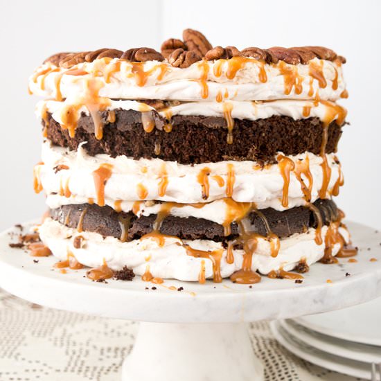 Butterscotch Pecan Dacquoise Cake - Recipe photo by The Sugar Coated Cottage