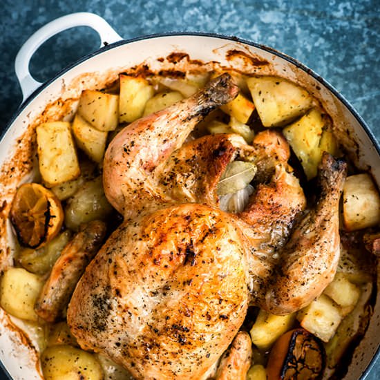 One-pot Greek Oven–Roasted Chicken - Recipe photo by supergoldenbakes