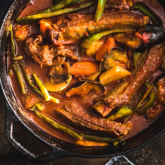 Northern Vegetable Stew with Pork - Recipe photo by omnivorescookbook