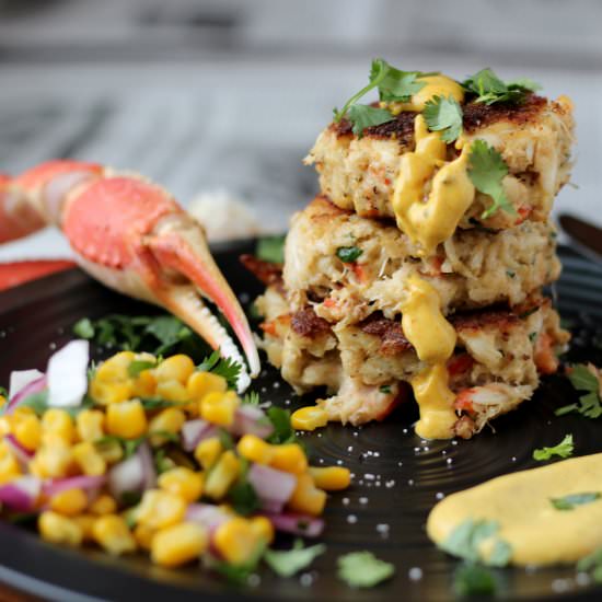 Crab Cakes with Spicy Mustard Mayo - Recipe photo by thewoodenskillet