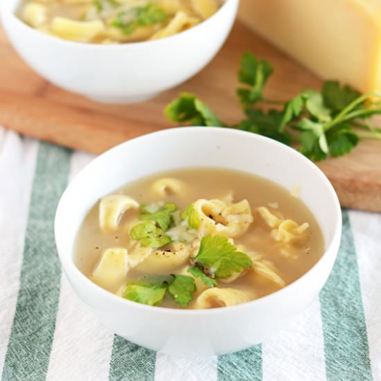 Cheese Tortellini in Light Broth - Recipe photo by TheCakeChica