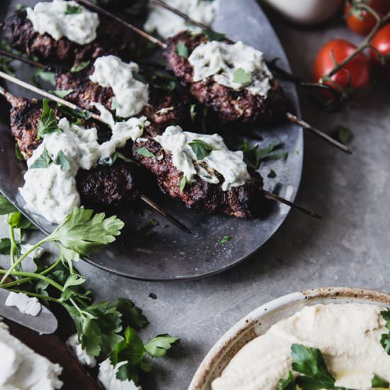 Beef Kofta Kababs with Tzatziki - Recipe photo by themodernproper