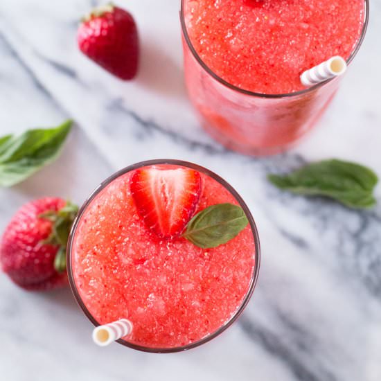 Strawberry Basil Frozen Daiquiris - Recipe photo by cakenknife