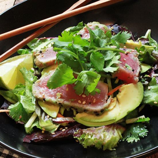 Seared Tuna Salad with Miso Dressing - Recipe photo by asiancaucasian