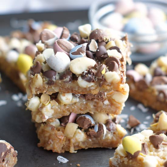 Cadbury Mini Egg Seven Layer Bars - Recipe photo by 5boysbaker