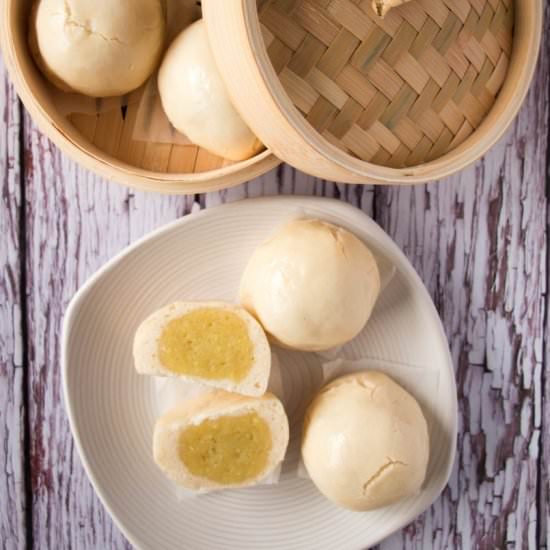 Chinese Steamed Custard Buns - Recipe photo by healthygfasian