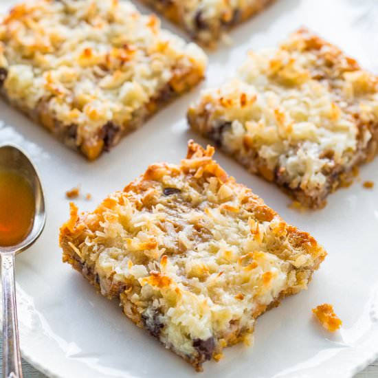 Salted Caramel Magic Bars - Recipe photo by Averie