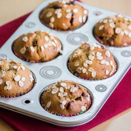 Banana Chocolate Chip Muffins - Recipe photo by Palaharam