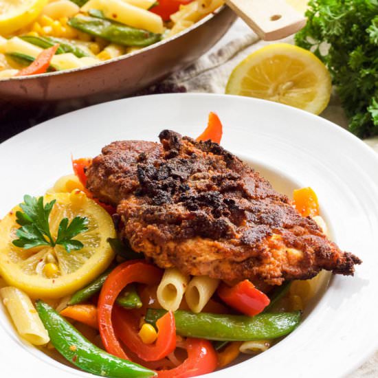 Lemon Honey Hot Chicken Pasta - Recipe photo by BlessHerHeartYall