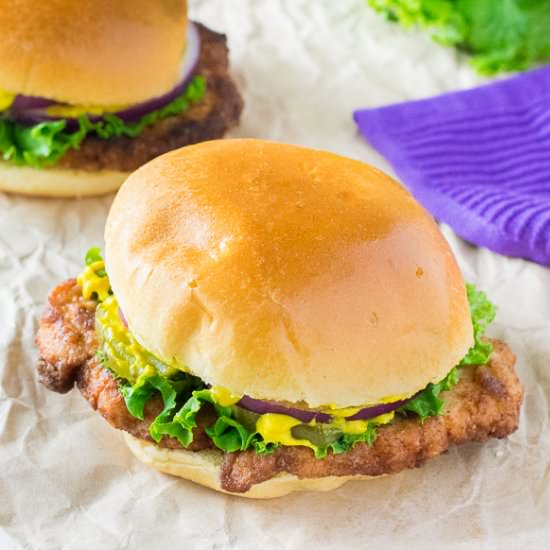 Breaded Pork Tenderloin Sandwich - Recipe photo by Fox Valley Foodie