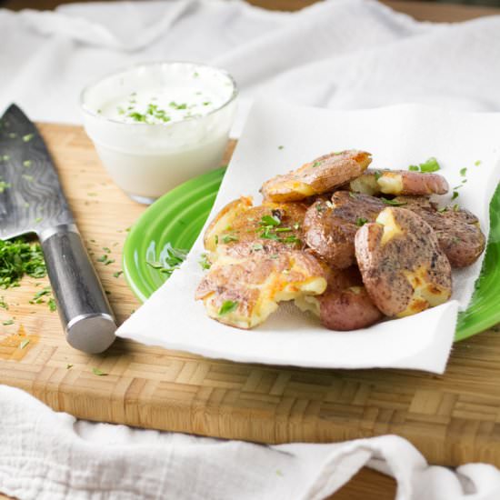 Crispy Smashed Red Potatoes - Recipe photo by Chattavore