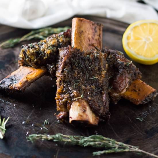 Roasted Greek-Style Beef Ribs - Recipe photo by omgfood.com