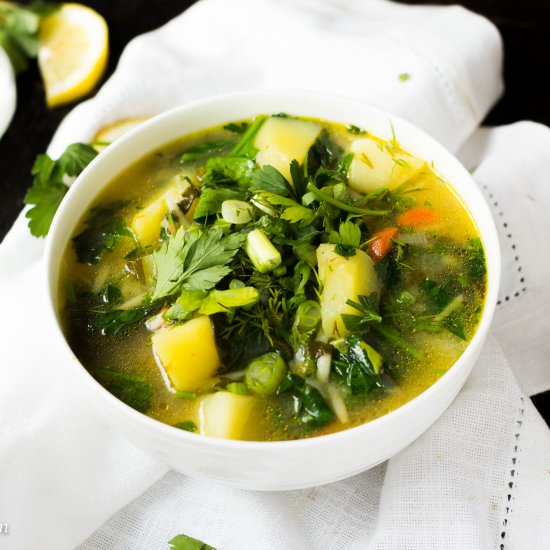 Russian Green Chicken Soup - Recipe photo by Girl and the Kitchen