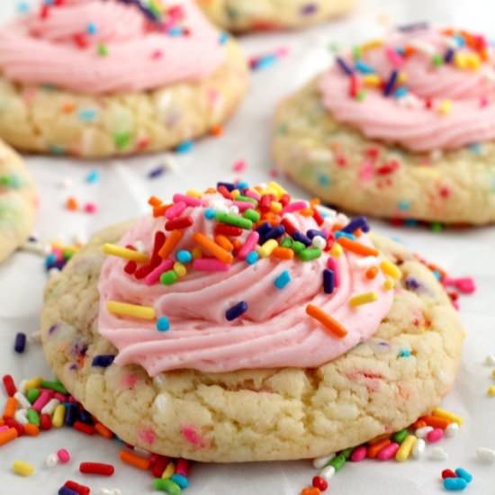 Rainbow Sprinkle-fetti Cookies - Recipe photo by frugalfoodiemama