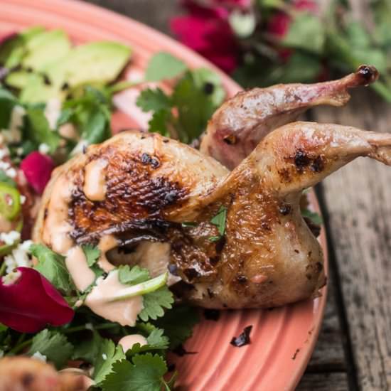 Mezcal Chipotle Quail - Recipe photo by TacoBoutFood