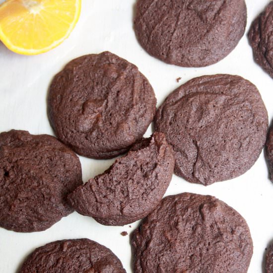 Dark Chocolate Orange Cookies - Recipe photo by The Desserted Girl