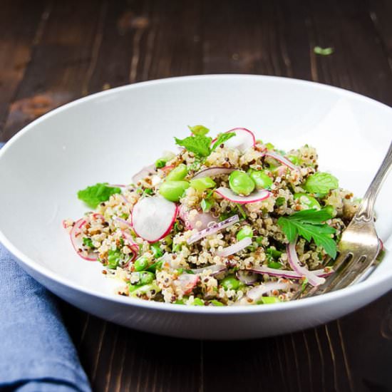 Edamame and Quinoa Salad - Recipe photo by garlic and zest