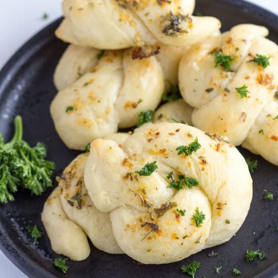 Homemade Garlic Parmesan Knots - Recipe photo by gatherforbread