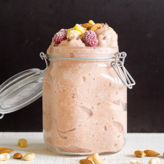 Chocolate Peach Mango Protein Fluff - Recipe photo by freudandfries