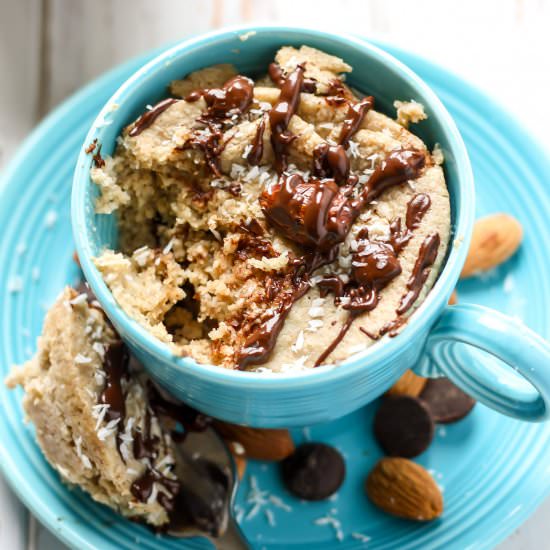 Vegan Almond Joy Mug Cake [gf] - Recipe photo by fitmittenkitchen