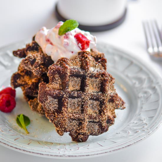 Chocolate Churro Waffles - Recipe photo by ChefDeHome