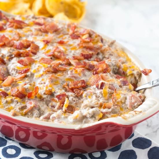 Bacon Cheeseburger Dip - Recipe photo by dinnersdishesanddesserts