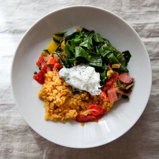 Chard and Lentil Bowl - Recipe photo by shebets
