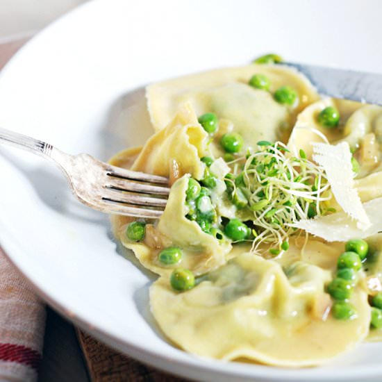 Spring Asparagus and Pea Ravioli - Recipe photo by thecharmingdetroiter