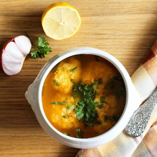 Hot & Sour Matzo Ball Soup - Recipe photo by JR Stevens