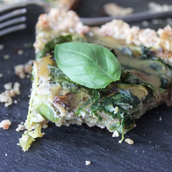 Asparagus, Mushroom & Basil Quiche - Recipe photo by reachingforgreens